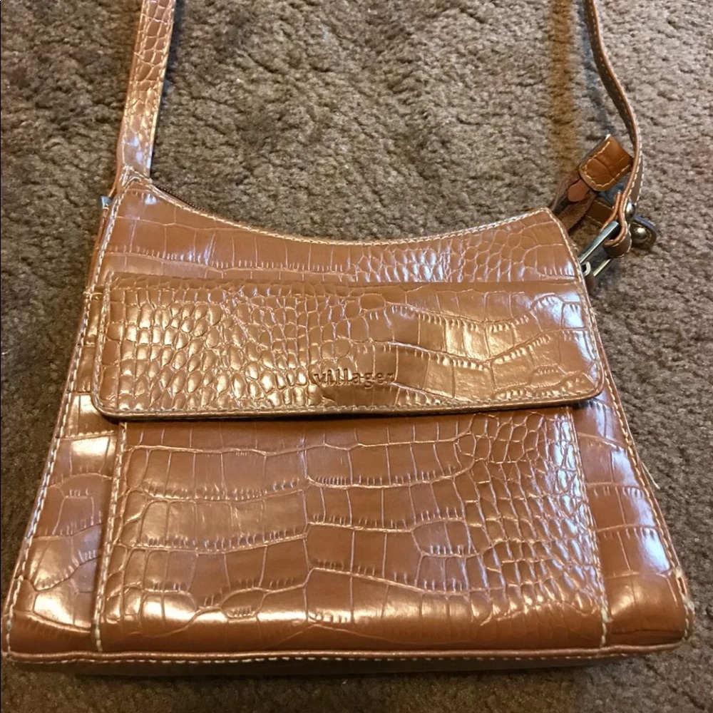 NWOT Brown Liz Claiborne “Villager” Designer Purse